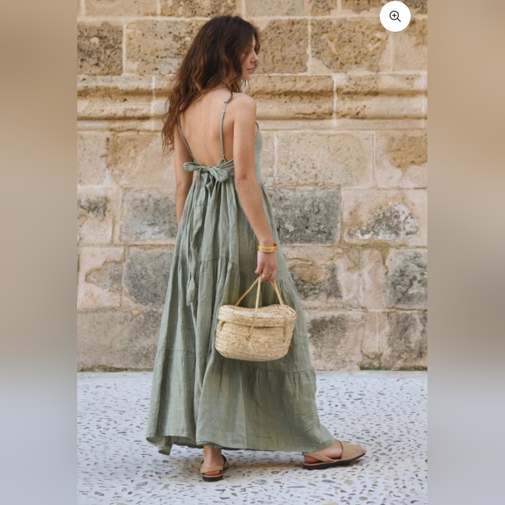 Beachwood Linen Maxi Dress In Yoli